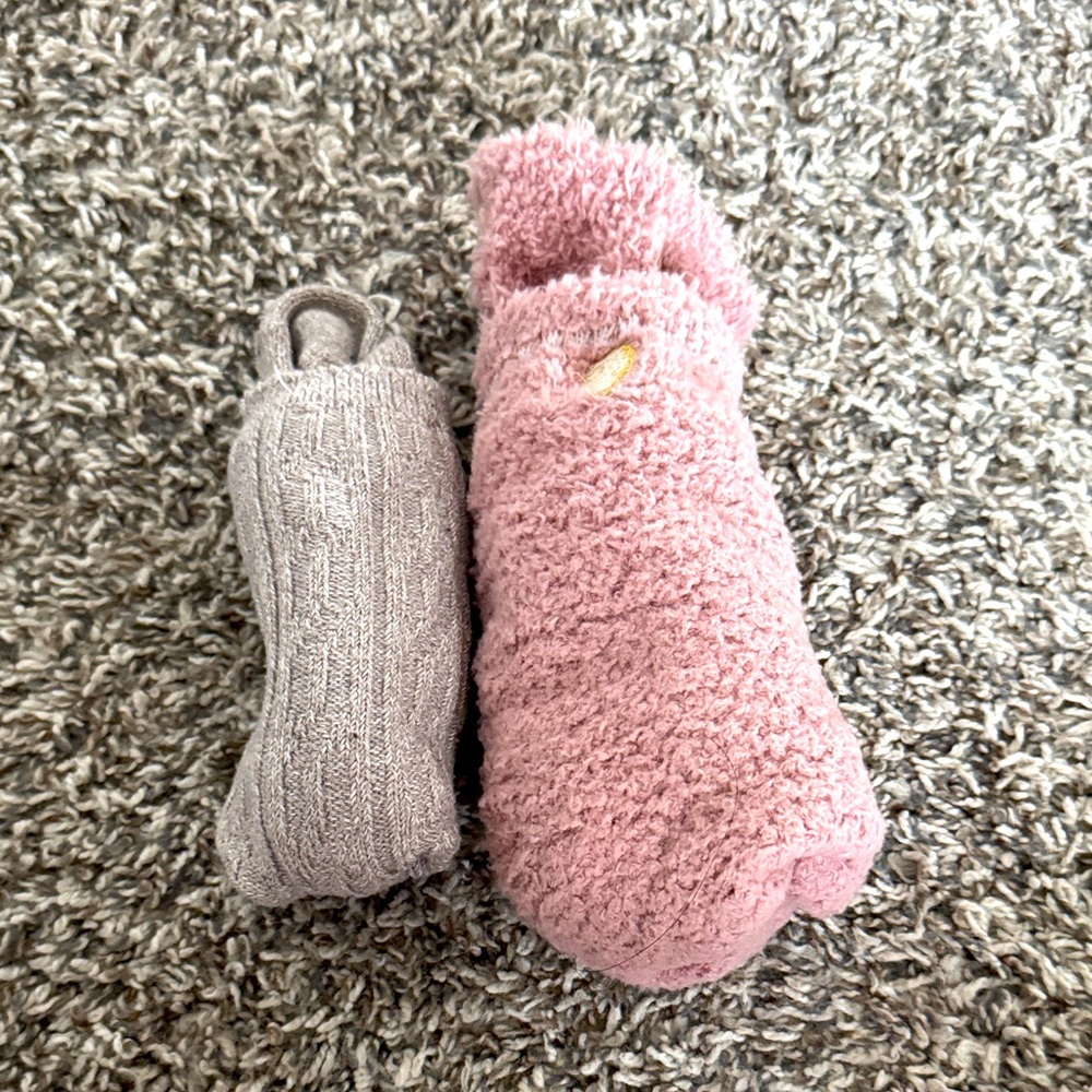 Cozy Pink and Gray Socks Set